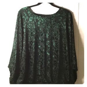 XL True Emerald Alfani flarred long sleeve blouse